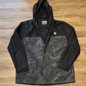 DIXXON Men's Black and Camo Raincoat